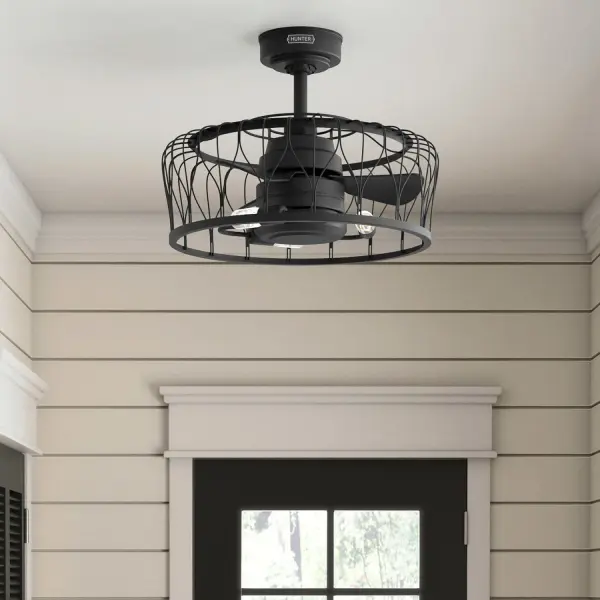 Rotonda 20" Ceiling Fan with Light Kit in Matte Black - Image 4