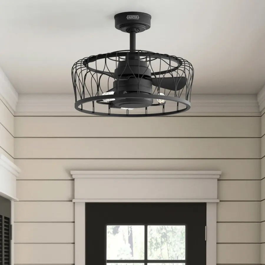 Rotonda 20" Ceiling Fan with Light Kit in Matte Black - Image 4