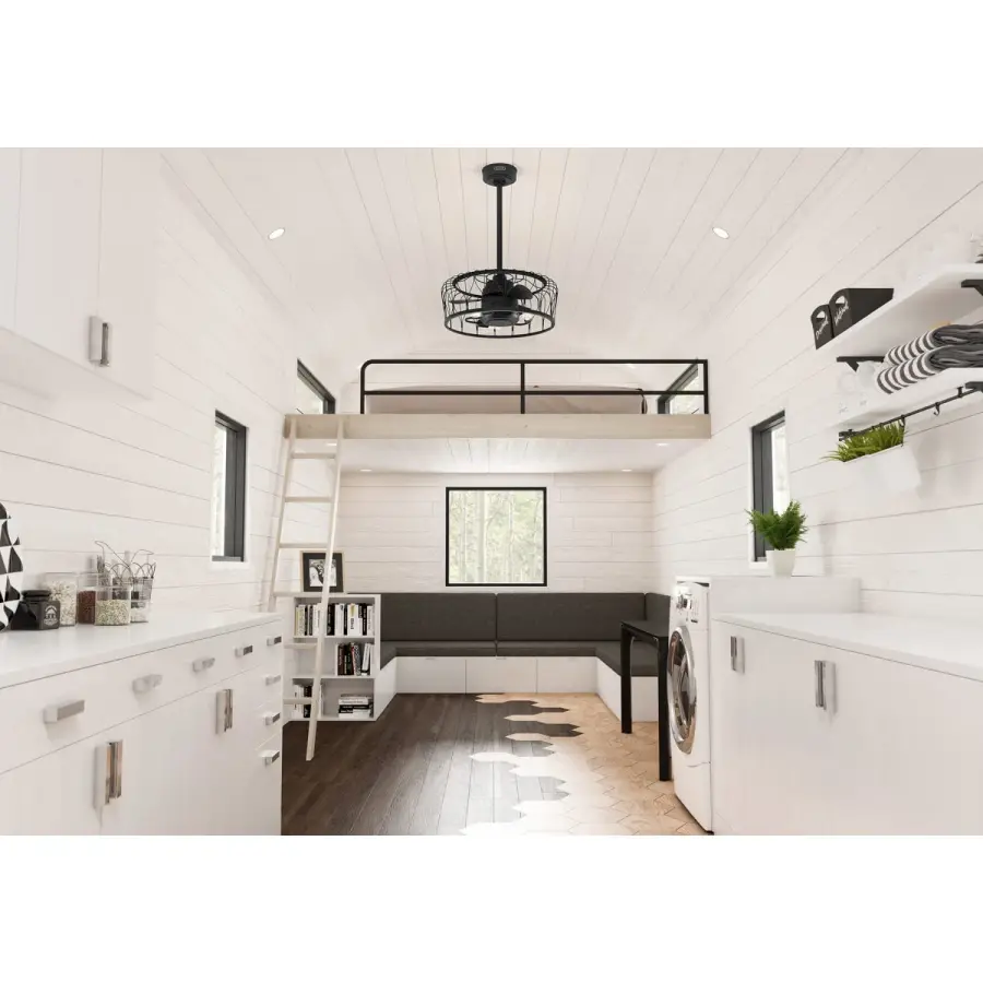 Rotonda 20" Ceiling Fan with Light Kit in Matte Black - Image 5
