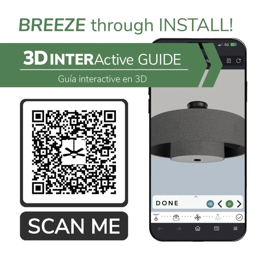 Brookside Jasmine Roth Indoor Fandelier with LED Light 30 inch with remote - Image 64