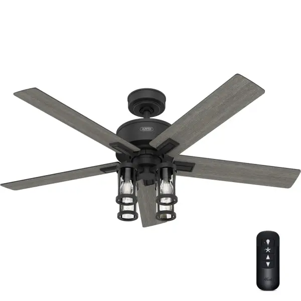 Bring a fresh perspective to your space with the Astwood II 52-inch ceiling fan. Designed for large rooms, this indoor fan blends casual elegance with exceptional functionality. The 4-speed WhisperWind® motor ensures whisper-quiet, high-performance airflow for ultimate relaxation. With the exclusive SureSpeed® Guarantee, experience optimized, high-velocity cooling when it's needed most. Featuring an integrated LED light with TrueLight™ technology, it ensures a bright balance of clear and welcoming light, any time, in every room. The included handheld remote provides effortless control. Whether updating your living space or creating a cozy retreat, the Astwood II brings purposeful performance and timeless design to your home. Built with our SureSpeed® Guarantee to deliver faster airflow you can feel. TrueLight™ technology ensures a bright balance of clear and welcoming light, any time, in every room. WhisperWind® whisper-quiet motor. Rated for indoor use only AIRFLOW YOU FEEL: Built with our SureSpeed® Guarantee, this fan delivers high airflow velocity while maintaining quiet, wobble-free performance. CLEARLY BRIGHTER: TrueLight™ products are designed for modern bulbs that provide illumination and efficiency so you get the perfect brightness, every time. WHISPER-QUIET MOTOR: WhisperWind® reversible motor for optimal performance in summer and winter. INDOOR FANS: Great for bedrooms, offices and great rooms. Make sure you get the right size for the best cooling efficiency. LARGE ROOM FAN: Ideal size for spaces like living rooms and bedrooms. STANDARD PROFILE MOUNTING: 3 inch downrod included. HIGHER CEILINGS: To add an extended downrod, more than 6 inches, an accessory wire extension kit is required. 140 YEARS OF QUALITY: Cutting-edge technology, American engineered, and ETL/UL tested for the highest safety standards — All backed by a limited lifetime motor warranty for peace of mind. COMPATIBLE ACCESSORIES: Works with Hunter and Casablanca fans, except for Hunter Original models and those featuring a DC motor with pull chain. WARRANTY: Limited Lifetime Motor Warranty backed by the only company with over 140 years in the fan business. *Based on testing conducted January 2023 comparing the average high-speed airflow velocity of Hunter SureSpeed ceiling fans and the best-selling online models for leading competitors. - alternate view