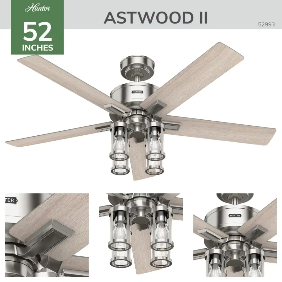 Astwood II Indoor with LED Light 52 inch with remote - Image 3