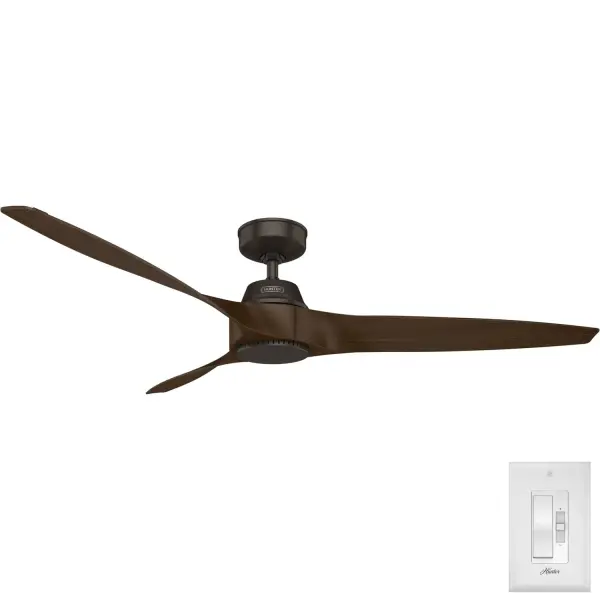 The Mosley Ceiling Fan combines energy efficiency, high performance, and modern style for indoor and outdoor comfort. This ENERGY STAR® certified ceiling fan is 64% more efficient than traditional fans, helping lower energy bills. Built with Hunter's SureSpeed® Guarantee, it delivers powerful, high-velocity airflow while maintaining quiet, wobble-free operation. The 6-speed Eco Whisper DC motor ensures efficient performance with a reversible feature for year-round use. Damp-rated, it's perfect for covered patios, screened porches, or indoor spaces. Upgrade to the Mosley for a stylish, energy-saving ceiling fan that transforms your space. Hunter's ENERGY STAR® certified ceiling fans are 64% more energy efficient.* Built with our SureSpeed® Guarantee to deliver faster airflow you can feel. Our 6-speed Eco Whisper DC motor delivers efficient and quiet performance. Damp-rated for covered outdoor spaces ENERGY EFFICIENT: Hunter's ENERGY STAR® certified ceiling fans are 64% more efficient on average than conventional fans* while helping you save you money on cooling costs. AIRFLOW YOU FEEL: Built with our SureSpeed® Guarantee, this fan delivers high airflow velocity while maintaining quiet, wobble-free performance. REVERSIBLE MOTOR: Our 6-speed Eco Whisper DC motor provides the ultimate in efficient and quiet operation. DAMP-RATED: A great option for covered patios, screened porches, and other areas that are not directly exposed to rain, snow, water, or moisture. GREAT ROOM FAN: Ideal size for great rooms, open concept spaces, and lofts. STANDARD PROFILE MOUNTING: 3 inch downrod included. DOWNROD EXTENSION: For an extension downrod longer than 12 inches, use our DC Accessory Wire Kits—choose from 99696 (18-24 inches), 99697 (36-48 inches), or 99698 (60-72 inches) based on your required length. 140 YEARS OF QUALITY: Cutting-edge technology, American engineered, and ETL/UL tested for the highest safety standards — All backed by a limited lifetime motor warranty for peace of mind. WARRANTY: Limited Lifetime Motor Warranty backed by the only company with over 140 years in the fan business. *Based on testing conducted January 2023 comparing the average high-speed airflow velocity of Hunter SureSpeed ceiling fans and the best-selling online models for leading competitors. - alternate view