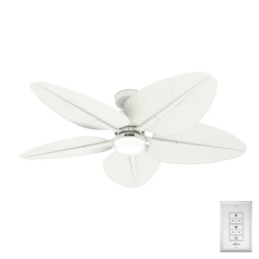 Tropic View 52" Outdoor Ceiling Fan with LED Light in Matte White - Image 1