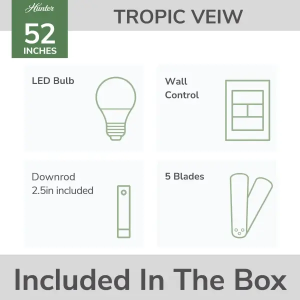 Tropic View Outdoor with LED Light 52 inch with Wall Control - Image 19