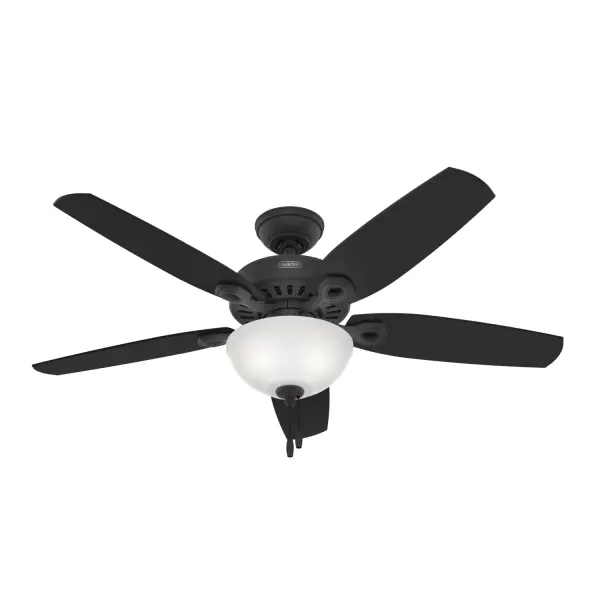 The Hunter Builder delivers dependable cooling with WhisperWind motor technology that operates quietly while moving 3,099 CFM. The included LED light kit provides warm illumination, making it ideal for bedrooms and living spaces.