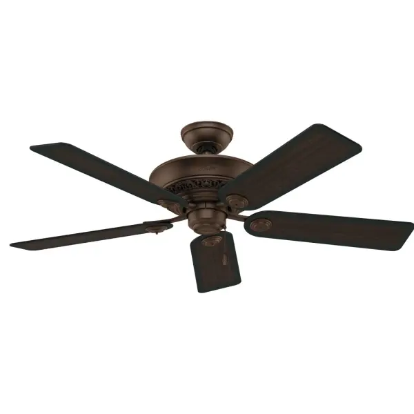 Part of our Hunter® Designer Series, the Italian Countryside is an ornate fan that will bring a new level of class to any space in your home. The cohesive design has high-end finishes, reversible blades, and elegant details on the fan body and glass fixture. With its 52-inch blade span, the Italian Countryside works well in standard or large rooms. This fan features a reversible, three-speed WhisperWind® motor to deliver ultra-powerful air movement with whisper-quiet performance. WhisperWind® whisper-quiet motor. Rated for indoor use only 3 bulbs included Pull chains included WHISPER-QUIET MOTOR: 3-speed, WhisperWind® reversible motor for optimal performance in summer and winter. INDOOR FANS: Great for bedrooms, offices and great rooms. Make sure you get the right size for the best cooling efficiency. LARGE ROOM FAN: Ideal size for spaces like living rooms and bedrooms. STANDARD PROFILE MOUNTING: 3 inch downrod included. 140 YEARS OF QUALITY: Cutting-edge technology, American engineered, and ETL/UL tested for the highest safety standards — All backed by a limited lifetime motor warranty for peace of mind. COMPATIBLE ACCESSORIES: Works with Hunter and Casablanca accessories, not including Hunter Original® accessories. WARRANTY: Limited Lifetime Motor Warranty backed by the only company with over 140 years in the fan business. - alternate view