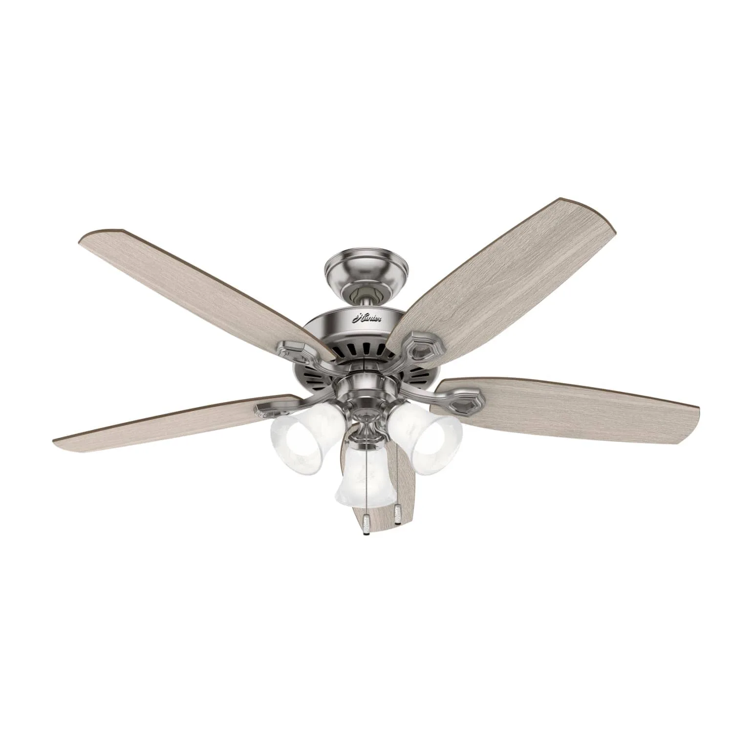 Hunter Builder 52" Ceiling Fan with Light in Brushed Nickel