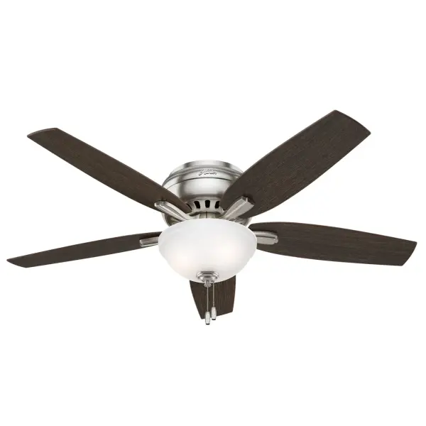 The Newsome combines whisper-quiet operation with efficient airflow in a low-profile design ideal for rooms with standard ceiling heights. Its transitional styling and quality construction make it versatile across casual to traditional spaces.