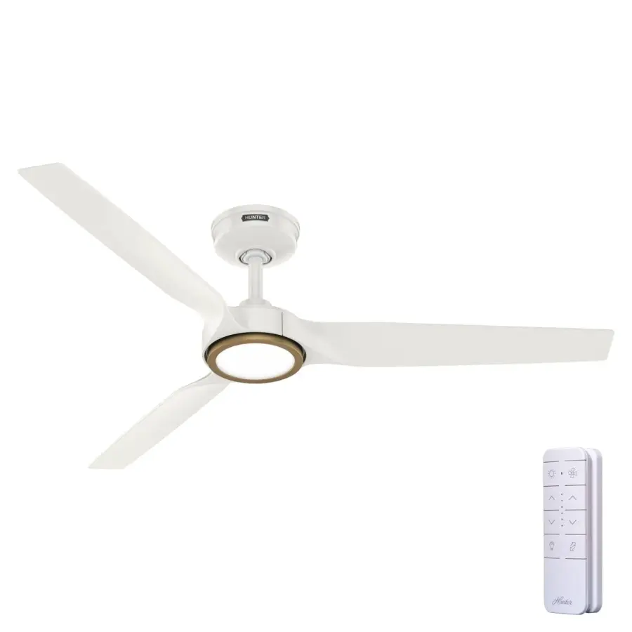 Zentech 52" Ceiling Fan with LED Light in Fresh White - Image 1