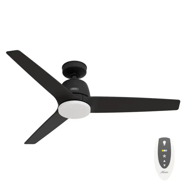 Maximize your indoor spaces with the Malden Ceiling Fan, where casual style meets exceptional performance. Designed with our SureSpeed® Guarantee, it delivers powerful airflow you can feel while staying whisper-quiet and wobble-free. The WhisperWind® reversible motor ensures year-round comfort, cooling in summer and warming in winter. Perfect for larger rooms like living rooms or bedrooms, its casual design blends effortlessly with relaxed, modern aesthetics. A remote control makes it easy to adjust fan speed, dim the light, and reverse the motor seasonally. Featuring adjustable LED lighting, the Malden Ceiling Fan lets you customize the ambiance of your room, ensuring the perfect setting for any occasion. The Malden Ceiling Fan brings comfort, convenience, and laid-back style to your home. Built with our SureSpeed® Guarantee to deliver faster airflow you can feel. WhisperWind® whisper-quiet motor. Rated for indoor use only Adjustable LED offers 3,000K, 4,000K, and 5,000K light temperatures for perfect ambiance. AIRFLOW YOU FEEL: Built with our SureSpeed® Guarantee, this fan delivers high airflow velocity while maintaining quiet, wobble-free performance. WHISPER-QUIET MOTOR: WhisperWind® reversible motor for optimal performance in summer and winter. ADJUSTABLE LED: Set the perfect mood with adjustable light temperatures—3,000K for warm, cozy lighting, 4,000K for natural, everyday brightness, and 5,000K for crisp, cool light. INDOOR FANS: Great for bedrooms, offices and great rooms. Make sure you get the right size for the best cooling efficiency. LARGE ROOM FAN: Ideal size for spaces like living rooms and bedrooms. STANDARD PROFILE MOUNTING: 3 inch downrod included. HIGHER CEILINGS: To add an extended downrod, more than 6 inches, an accessory wire extension kit is required. 140 YEARS OF QUALITY: Cutting-edge technology, American engineered, and ETL/UL tested for the highest safety standards — All backed by a limited lifetime motor warranty for peace of mind. COMPATIBLE ACCESSORIES: Works with Hunter and Casablanca fans, except for Hunter Original models and those featuring a DC motor with pull chain. WARRANTY: Limited Lifetime Motor Warranty backed by the only company with over 140 years in the fan business. *Based on testing conducted January 2023 comparing the average high-speed airflow velocity of Hunter SureSpeed ceiling fans and the best-selling online models for leading competitors.