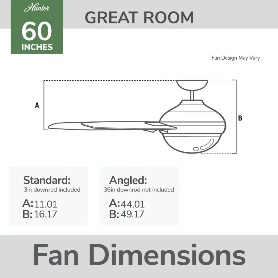 Aerodyne Indoor Smart Fan Energy Star with LED and Reversible Blades and Remote 60 inch - Image 25