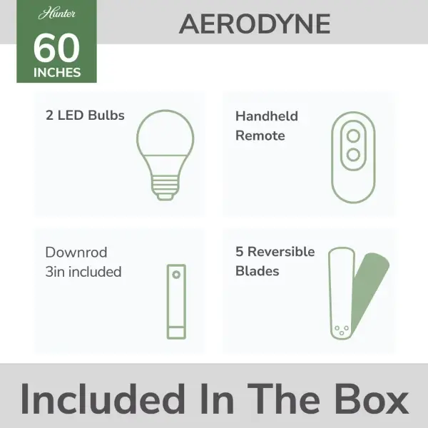 Aerodyne Indoor Smart Fan Energy Star with LED and Reversible Blades and Remote 60 inch - Image 28