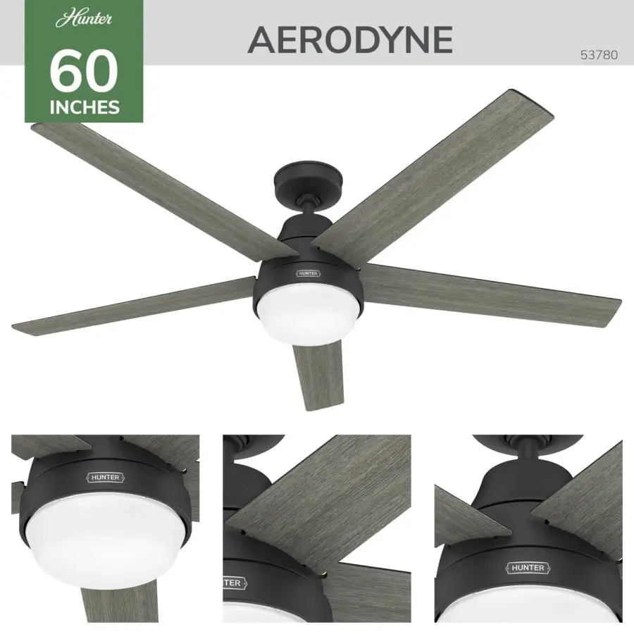 Aerodyne Indoor Smart Fan Energy Star with LED and Reversible Blades and Remote 60 inch - Image 6