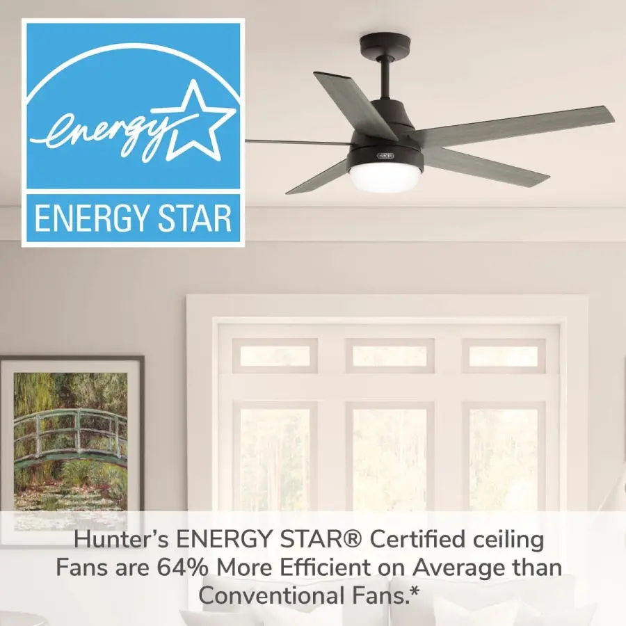 Aerodyne Indoor Smart Fan Energy Star with LED and Reversible Blades and Remote 60 inch - Image 73