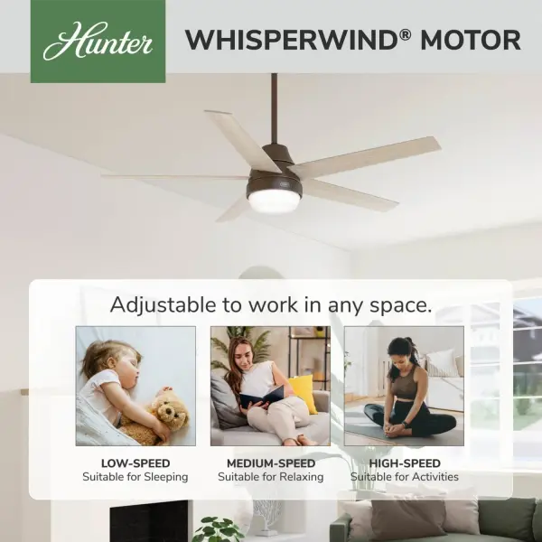 Aerodyne Indoor Smart Fan Energy Star with LED and Reversible Blades and Remote 60 inch - Image 84