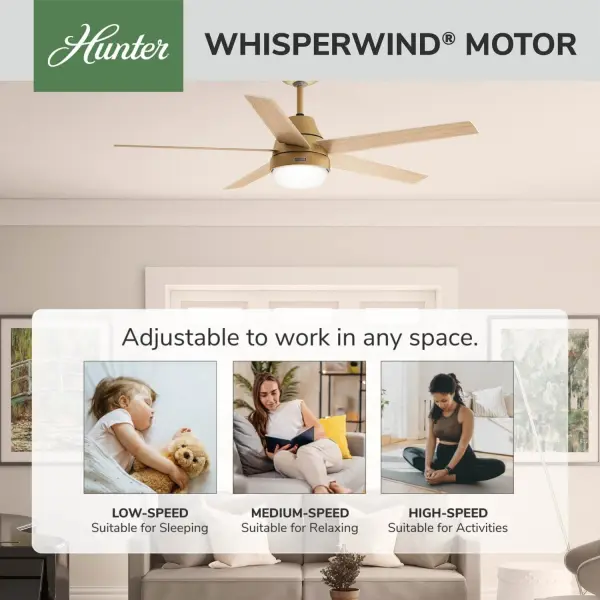 Aerodyne Indoor Smart Fan Energy Star with LED and Reversible Blades and Remote 60 inch - Image 85