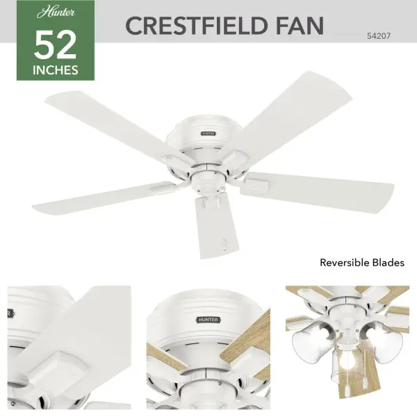 Crestfield Low Profile with 3 LED Lights 52 inch - Image 11