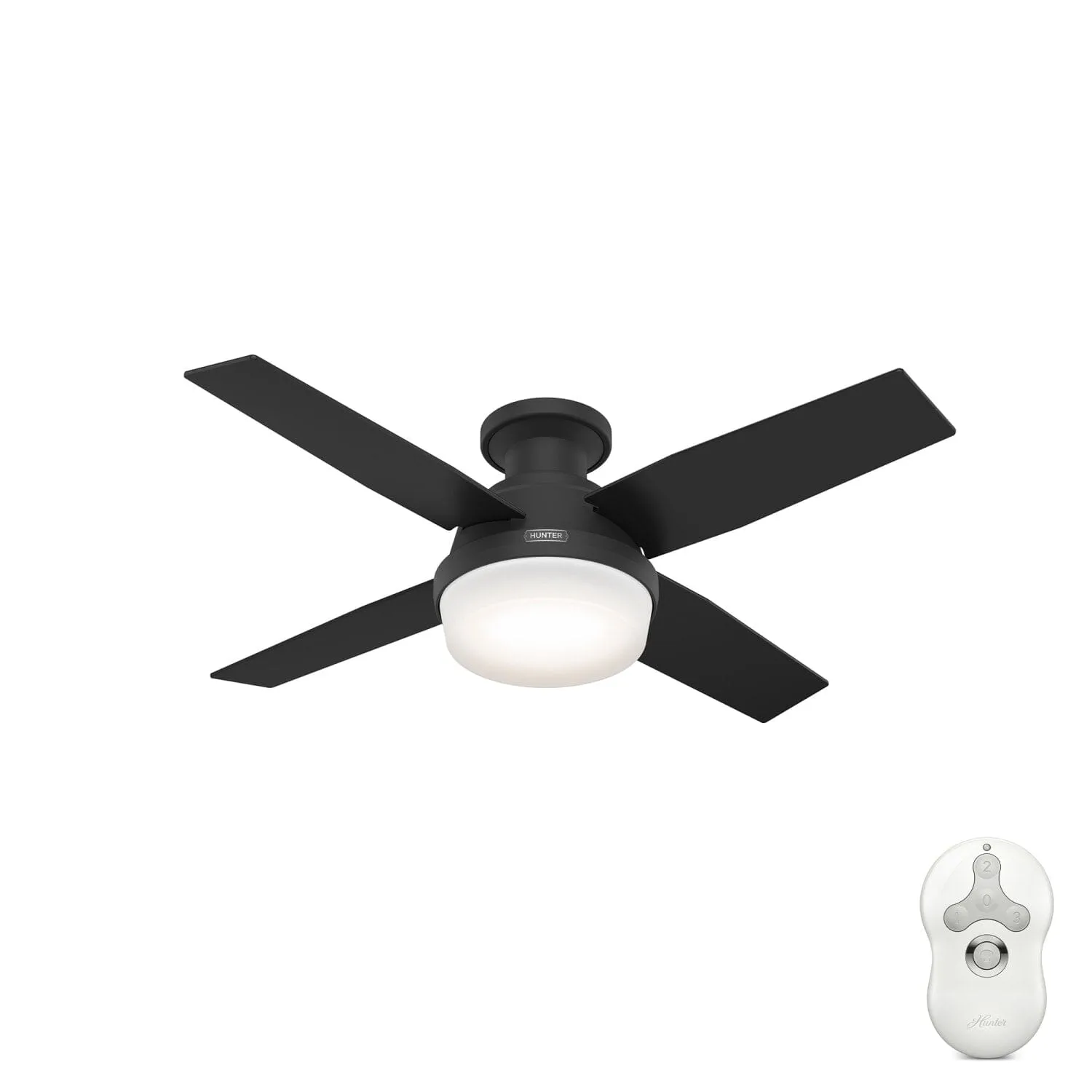 Dempsey 44" Ceiling Fan with LED Light in Fresh White