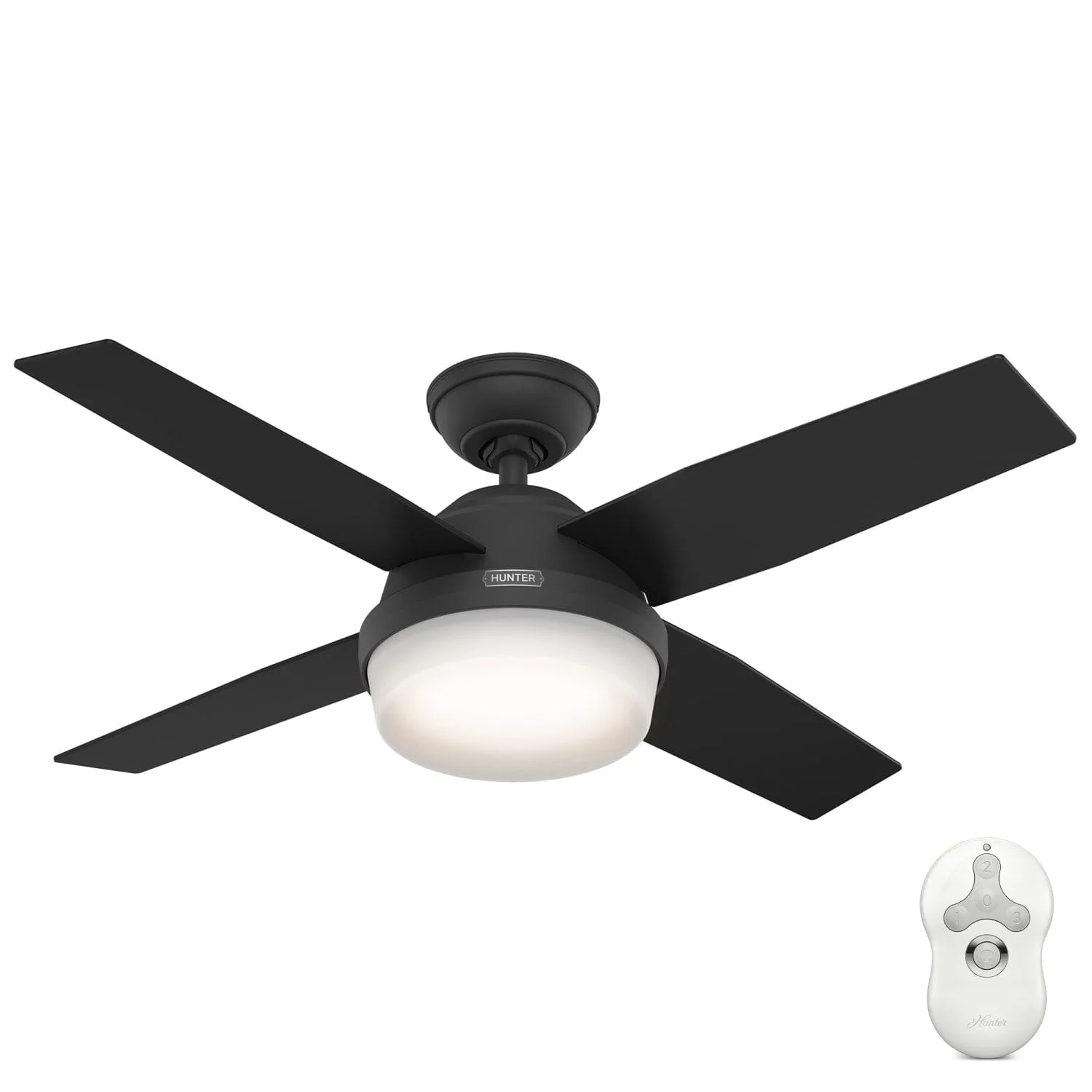 Dempsey 44" Ceiling Fan with Light in Brushed Nickel