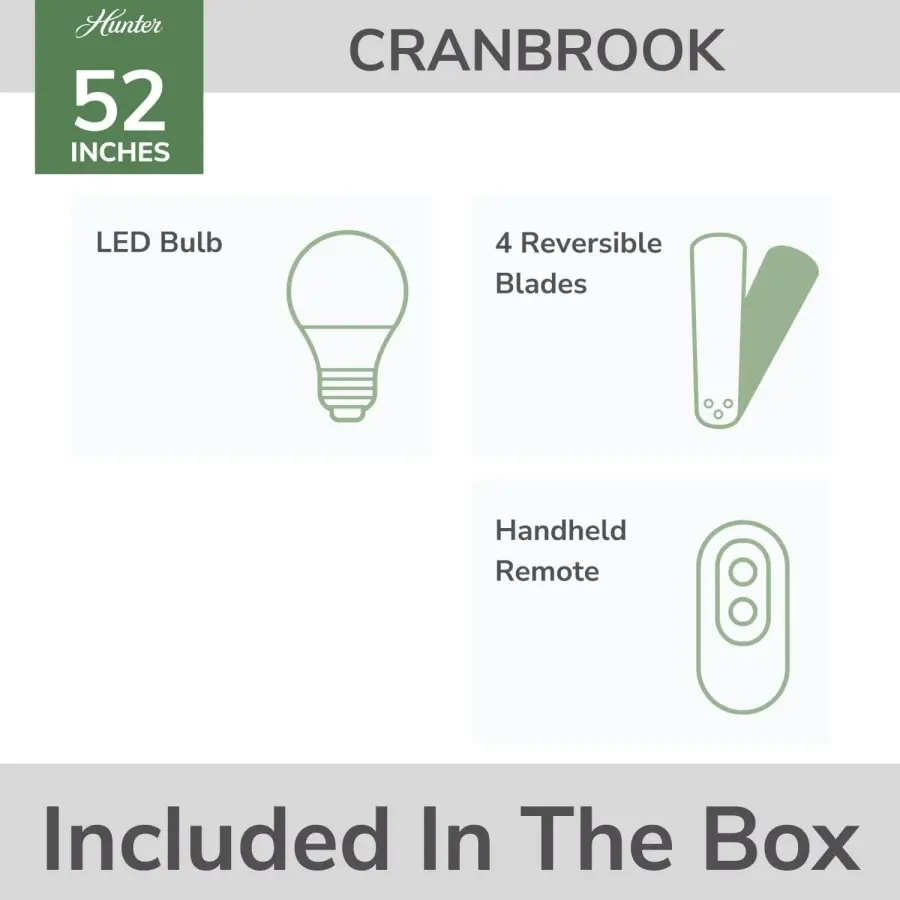Cranbrook Low Profile with Light 52 inch - Image 18