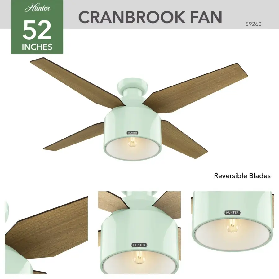 Cranbrook Low Profile with Light 52 inch - Image 5