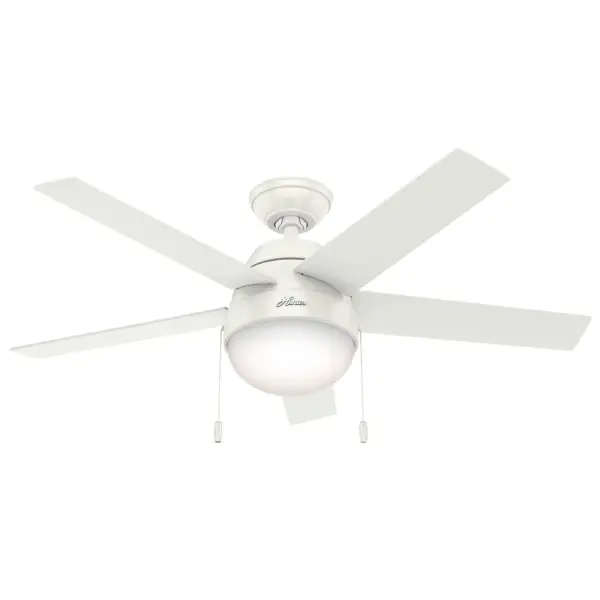 Anslee 46" Ceiling Fan with Light in Fresh White - Image 1