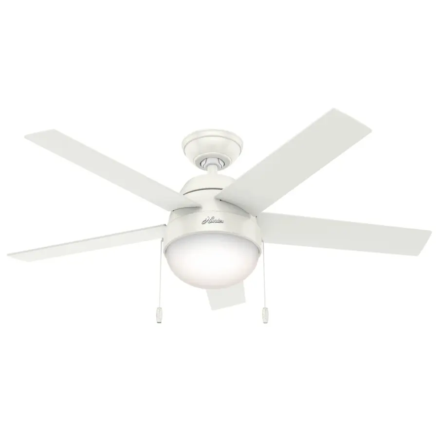 Anslee 46" Ceiling Fan with Light in Fresh White - Image 1