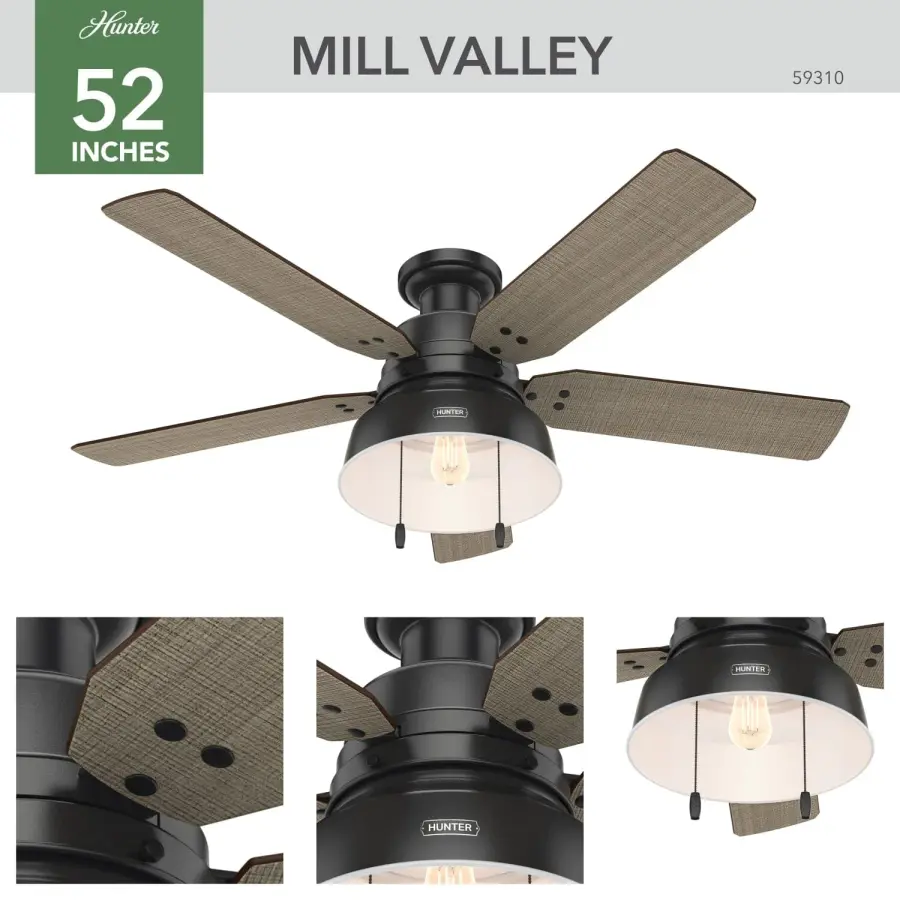 Mill Valley Outdoor Low Profile with Light 52 inch - Image 6