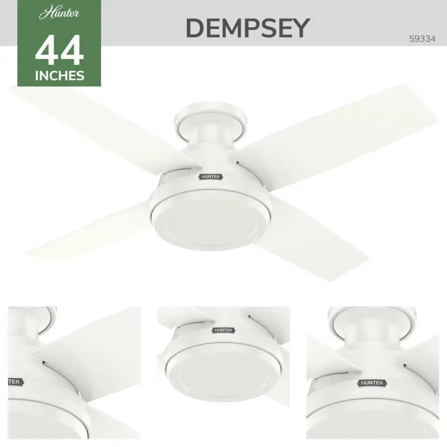 Dempsey 44" Low Profile Ceiling Fan with LED Light - Image 4