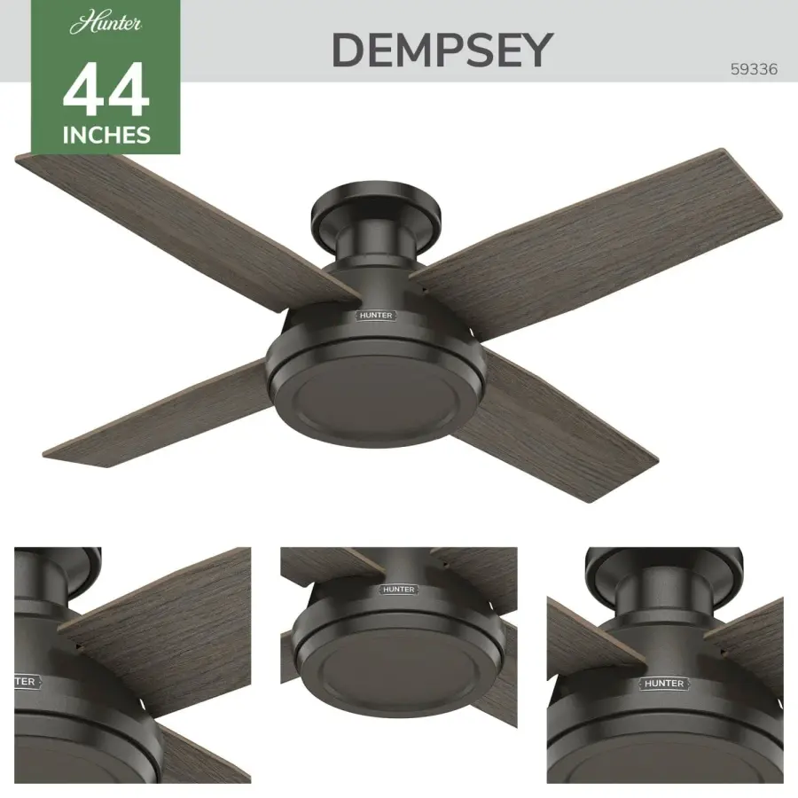 Dempsey 44" Low Profile Ceiling Fan with LED Light - Image 6