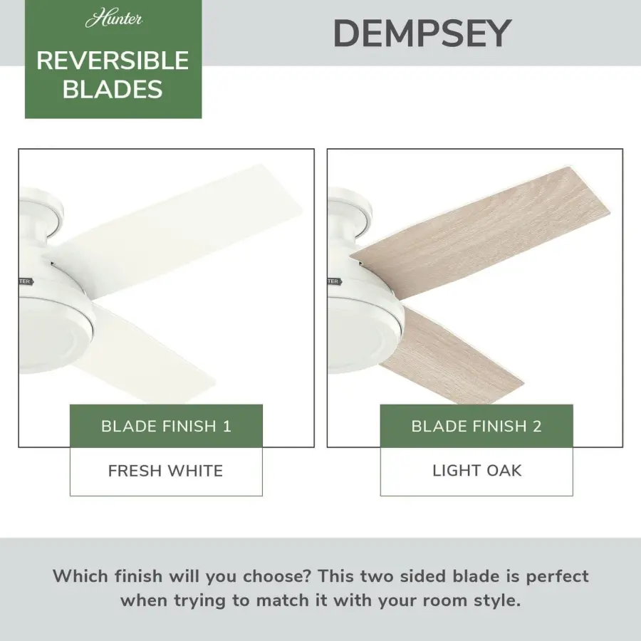 Dempsey 44" Low Profile Ceiling Fan with LED Light - Image 53