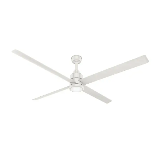 The Trak commercial ceiling fan collection is a perfect balance of performance and modern design. Trak blends elegantly into its surroundings while providing the cooling effect and airflow that commercial spaces need. Trak's design includes a commercial grade motor and extruded aluminum blades for a long lifespan, while delivering optimal airflow for larger, open spaces - even those with high ceilings. Trak's 4 blade sizes, compatibility with both 120V and 240V power, and 3 versatile finishes make it a beautiful enhancement to any indoor or outdoor space such as restaurants, meeting areas, patios, fitness centers, and sport facilities. Damp-rated ceiling fans are a great option for covered patios, screened porches, and other areas that are not directly exposed to rain, snow, water, or moisture WHISPER-QUIET MOTOR: 8-speed, DC reversible motor for optimal performance in summer and winter. GREAT ROOM FAN: Ideal size for great rooms, open concept spaces, and lofts. COMPATIBLE ACCESSORIES: Works with Trak commercial ceiling fan accessories WARRANTY: 3 Year Motor Warranty backed by the only company with over 135 years in the fan business 1 bulbs included Remote control included LIGHT OUTPUT: Provides bright, white light.