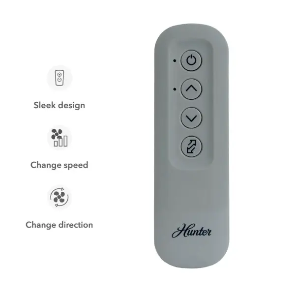 The DC No Light Remote gives you convenient control of your compatible DC ceiling fan from anywhere in the room. Easily turn the fan on or off, adjust multiple speed settings, and reverse the blade direction for year-round comfort. Designed for indoor use and finished in a versatile grey, this handheld remote offers simple, intuitive operation. Ideal as a replacement or additional control, it includes a 1-year limited warranty. Receiver not included. Indoor use only. - alternate view