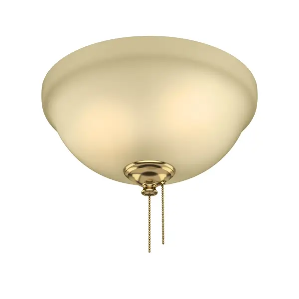 Works with Hunter and Casablanca fans, not including Hunter Original® fan Includes two finials in Premier Bronze and Modern Brass for customizable style. LED light kit for lower energy consumption, brighter light output and a longer lifespan than traditional bulbs