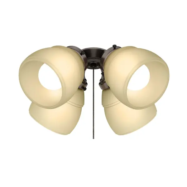 Works with Hunter and Casablanca fans, not including Hunter Original® fan Premier Bronze finish LED light kit for lower energy consumption, brighter light output and a longer lifespan than traditional bulbs