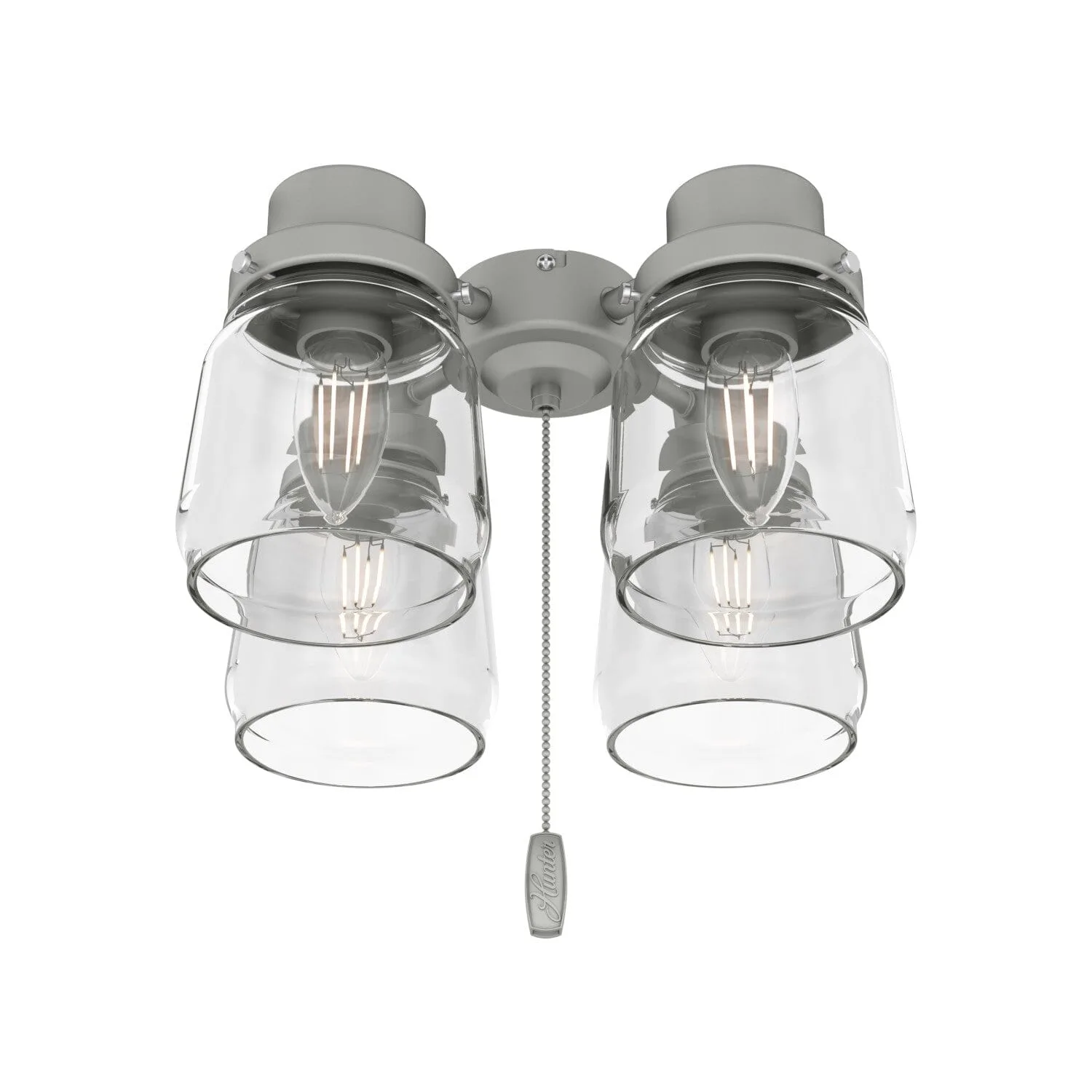 Hunter Original Four Light Fitter in Matte Silver