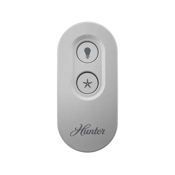 Hunter's universal on/off remote control is compatible Hunter ceiling fans as well as many other brands. Easily install the included remote receiver into the indoor or covered outdoor ceiling fan's canopy, and the handheld remote is paired for easy, out-of-the-box use. It's a simple solution for controlling your ceiling fan and fan light. Works with Hunter and Casablanca fans, not including Hunter Original® or DC fans. - alternate view
