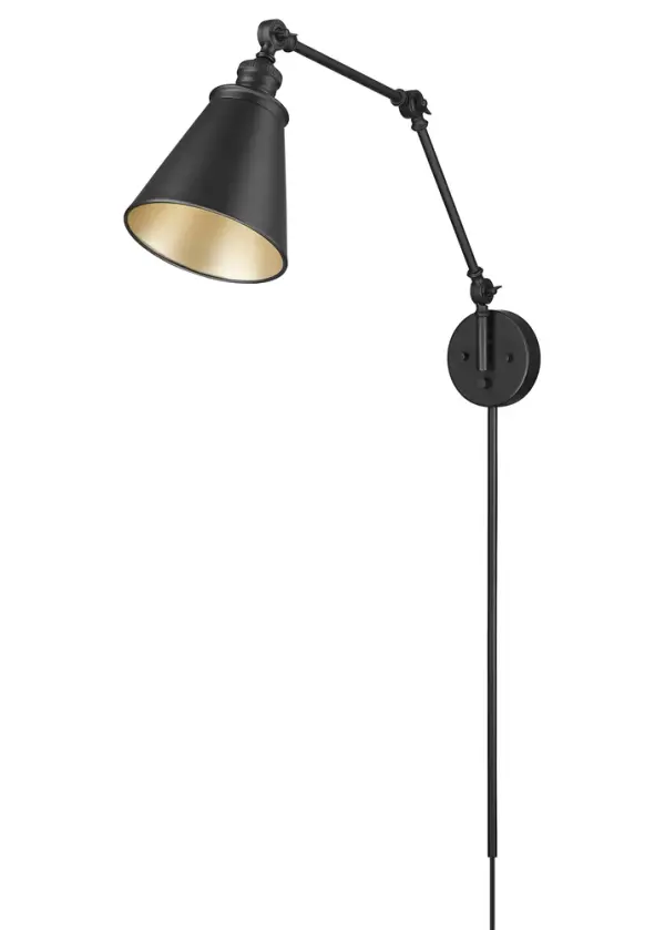 Swing Arm Wall Sconce in Matte Black