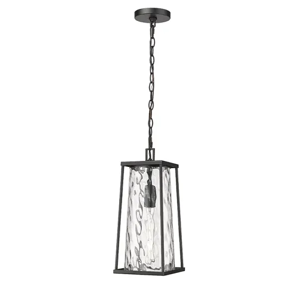 A versatile outdoor lighting fixture featuring a powder coated black finish designed for weather resistance and contemporary appeal. Suitable for various exterior applications from residential porches to commercial entrances.