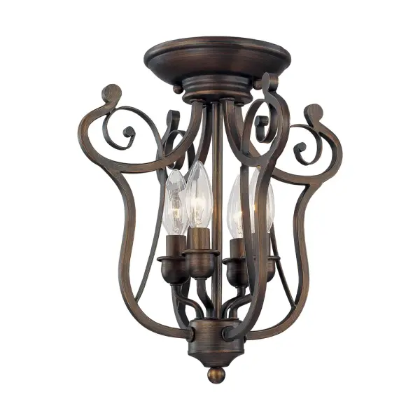 The 1144 semi-flush mount offers traditional styling in a warm bronze finish, ideal for rooms with lower ceilings where a pendant won't work. Versatile enough for residential and light commercial applications.