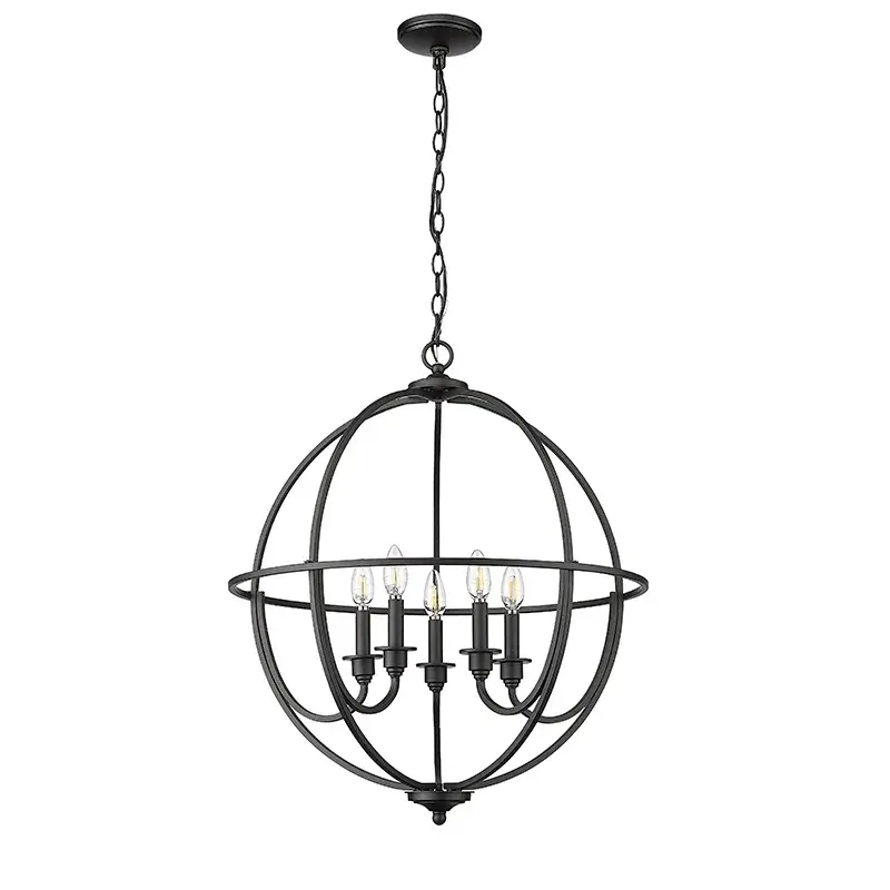 12305 Matte Black Chandelier