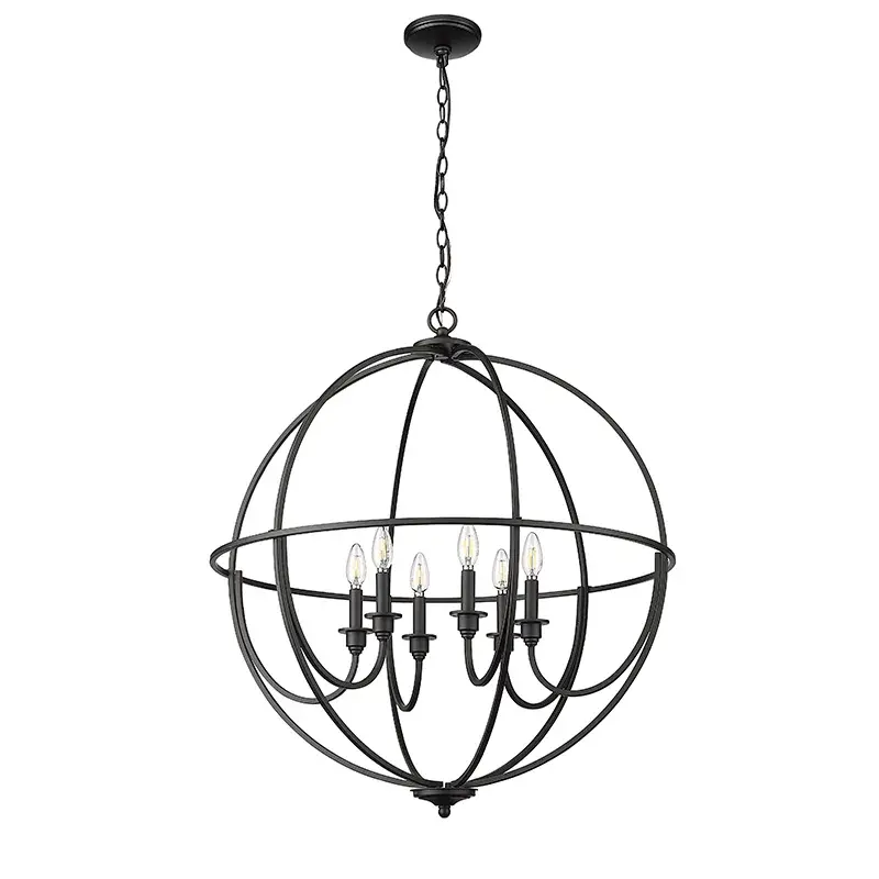 Versatile Matte Black Chandelier for Modern Spaces