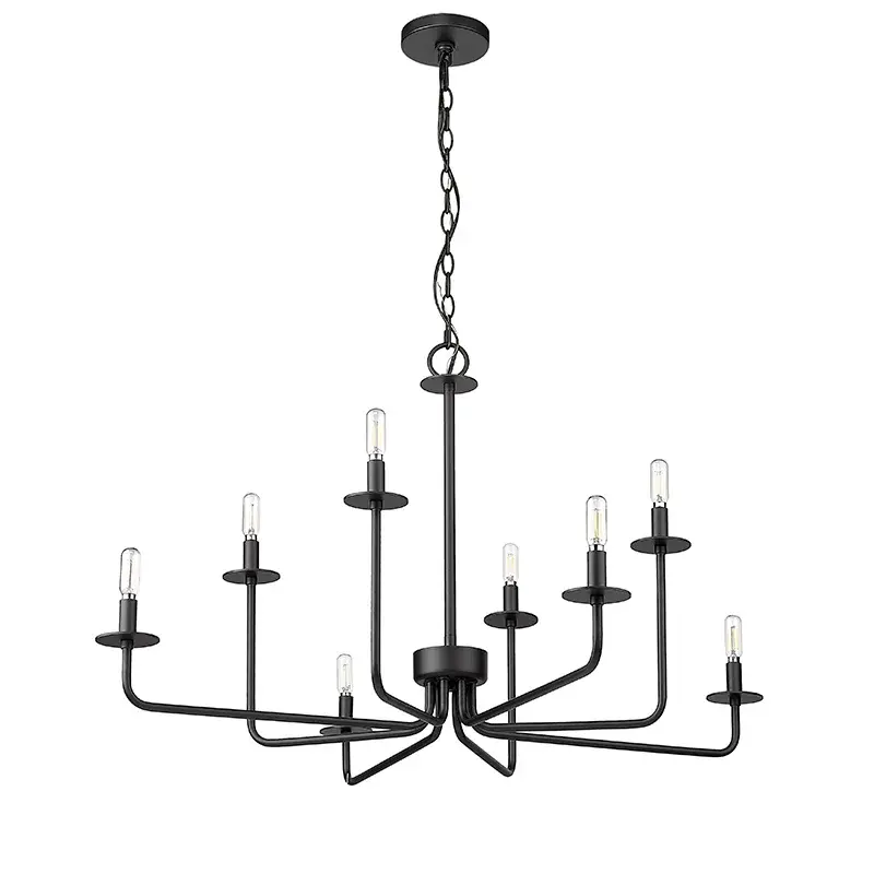 12508 Matte Black Chandelier