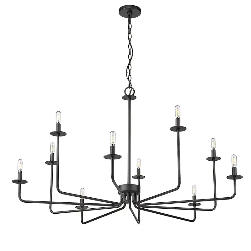 12510 Matte Black Chandelier