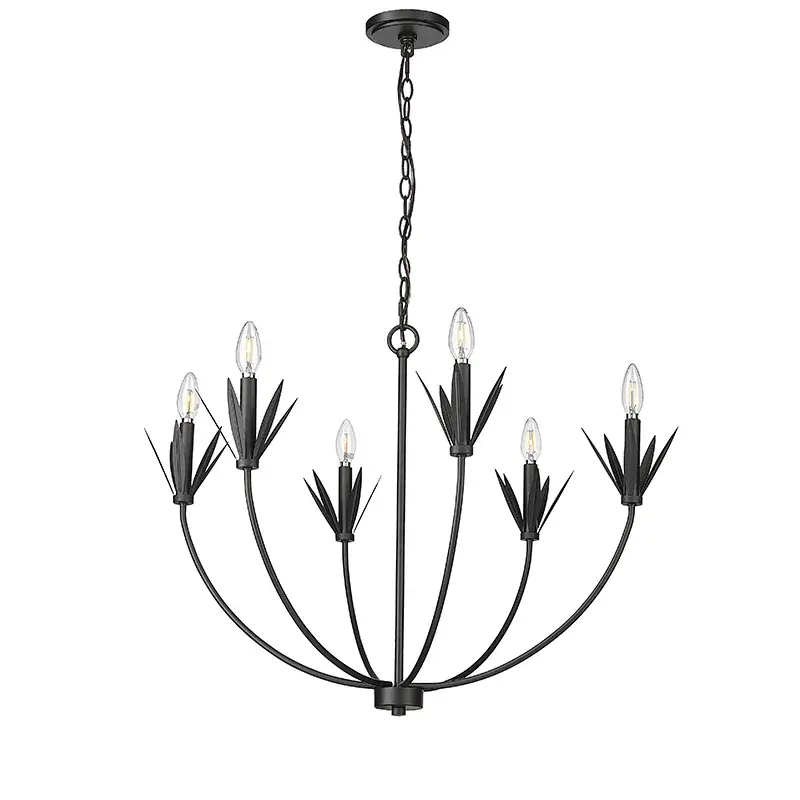 12706 Matte Black Chandelier