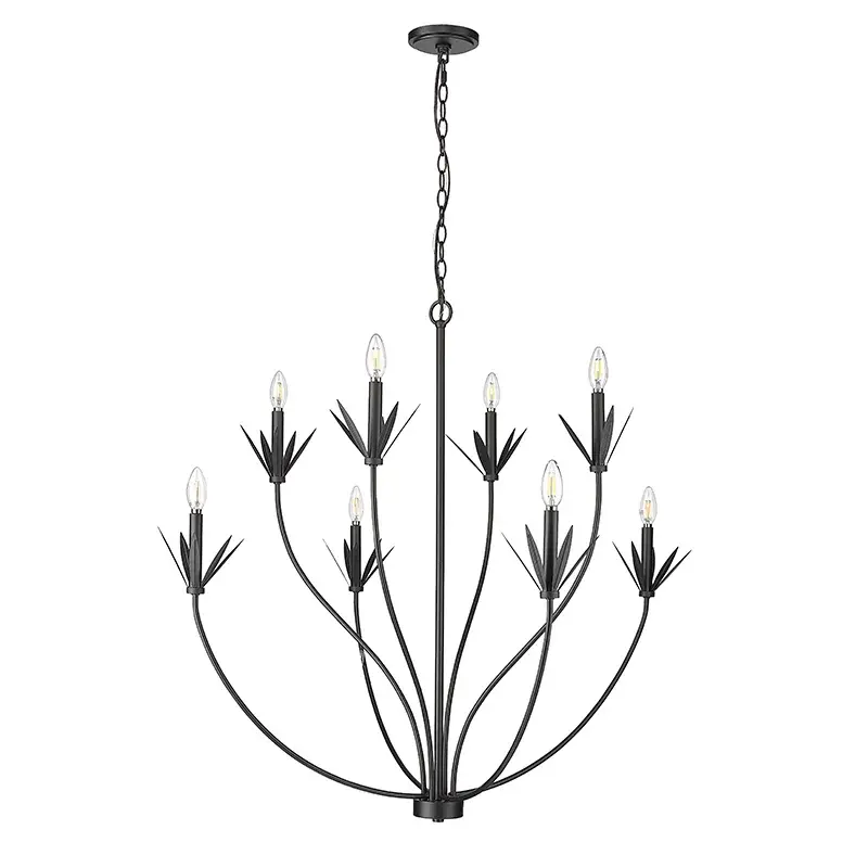 12708 Matte Black Chandelier