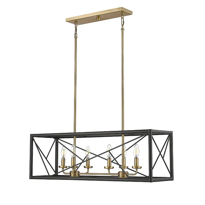 Sleek Linear Chandelier with Contemporary Matte Black Finish