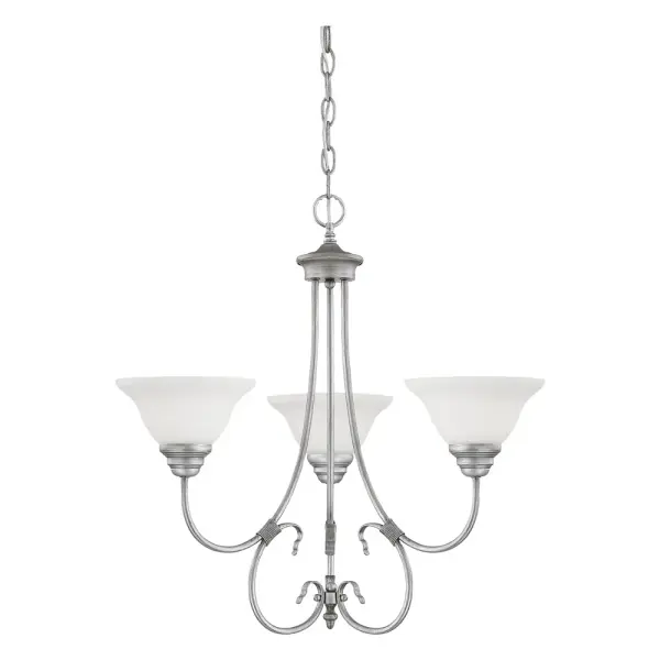 The 1363 chandelier brings sophisticated metallic elegance to any space with its silver finish. A versatile lighting solution that complements both modern and transitional interiors with refined style.