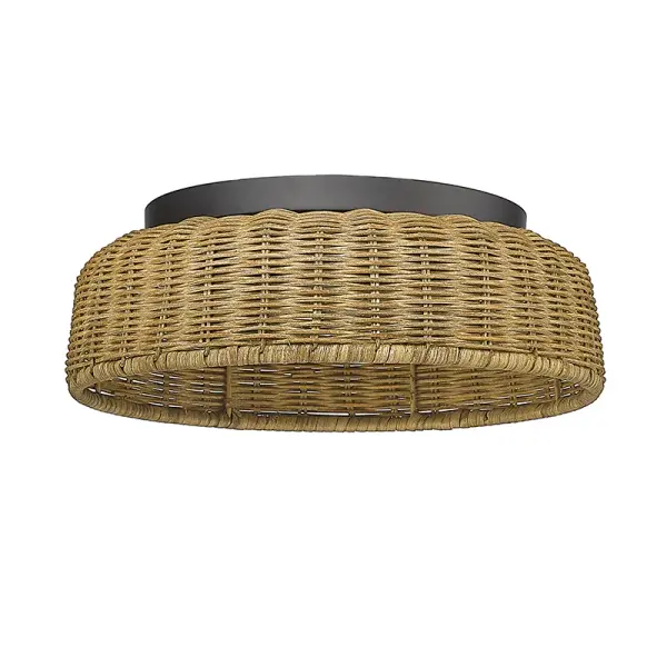 This flush mount brings organic texture and warmth through its natural rattan shade, beautifully contrasted by matte black hardware. Perfect for adding coastal or organic modern style to spaces with lower ceilings.